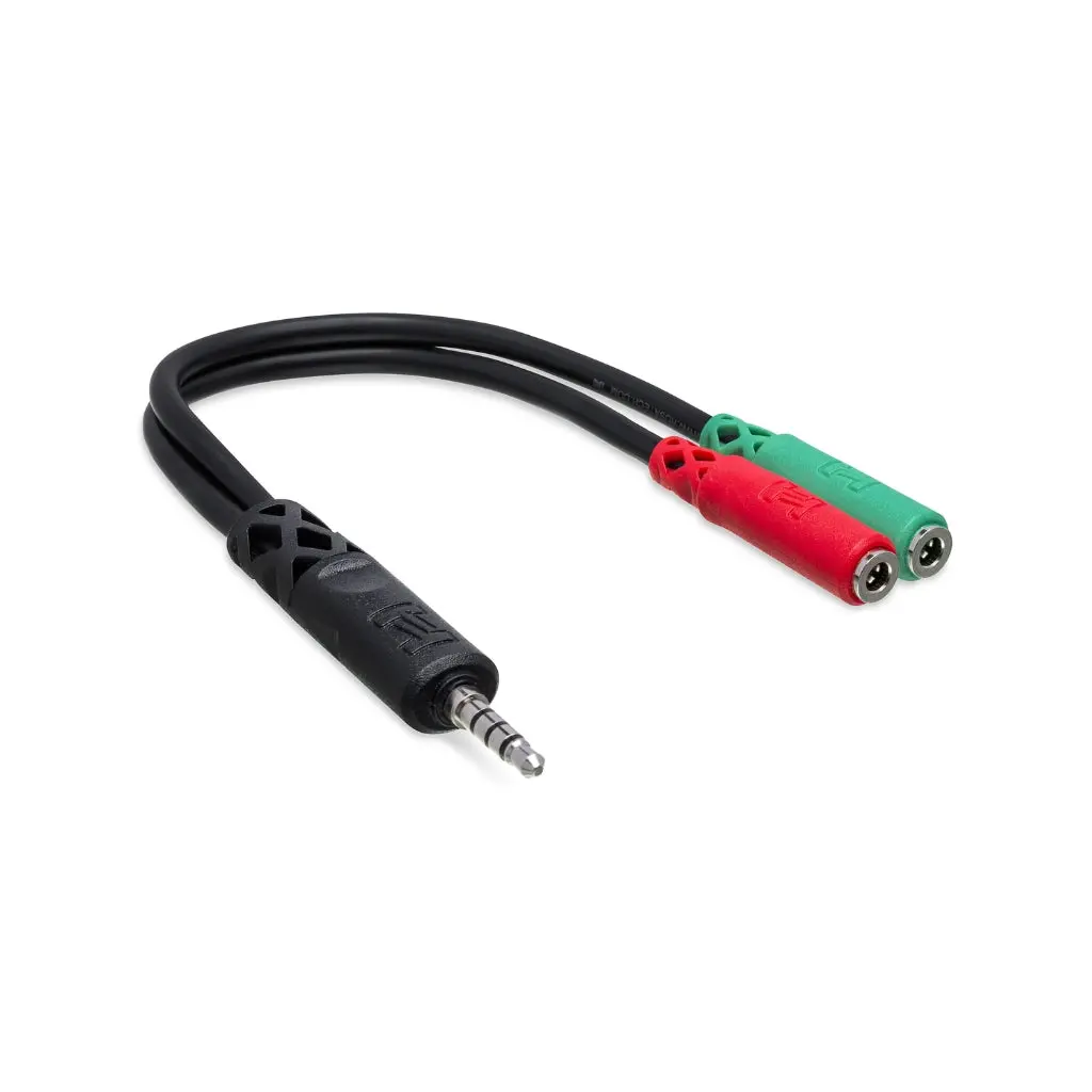 Hosa Technology 3.5 Mm Trrs To Dual 3.5 Mm Trsf Headset/Mic Breakout Cable 1