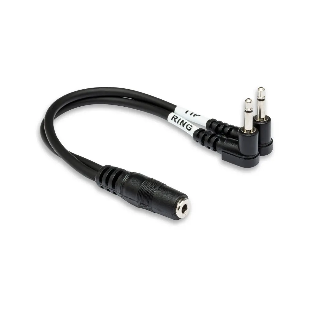 Hosa Technology 3.5 Mm Trsf To Dual Right-Angle 3.5 Mm Ts Headphone Adapter 1