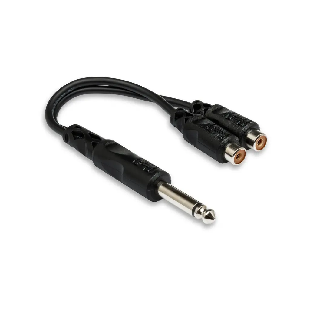 Hosa Technology 1/4 In Ts To Dual Rcaf Y Cable 1