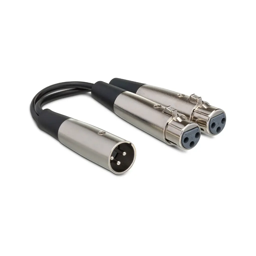 Hosa Technology Dual Xlr3f To Xlr3m Y Cable 6" 1