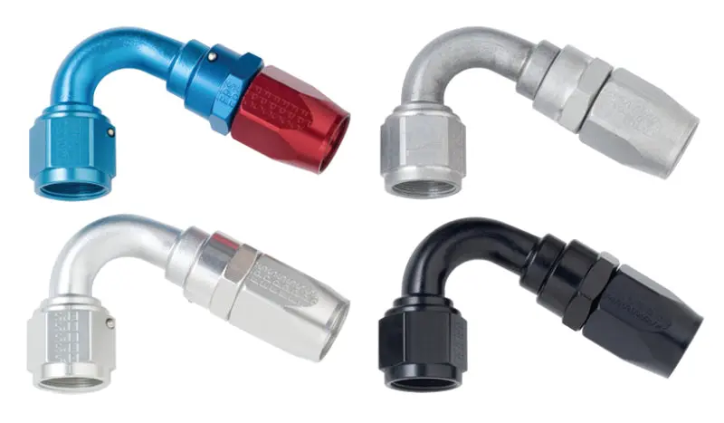 Fragola -6An 120° Power Flow Hose End Fitting — Matte Black Finish 1