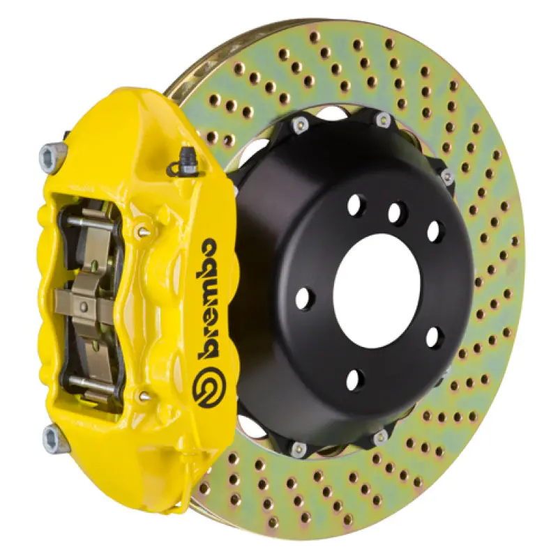 Brembo Gt Big Brake Kit For 2006–2008 Bmw Z4 M Coupe/Roadster – Rear, 345X28Mm Drilled Two-Piece Rotors, Yellow Calipers 1
