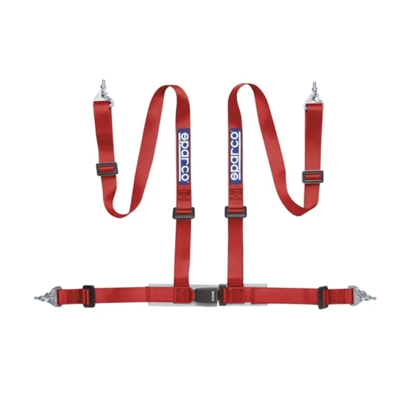 Sparco 2-Inch Red 4-Point Racing Harness – Snap-In Mounting 1
