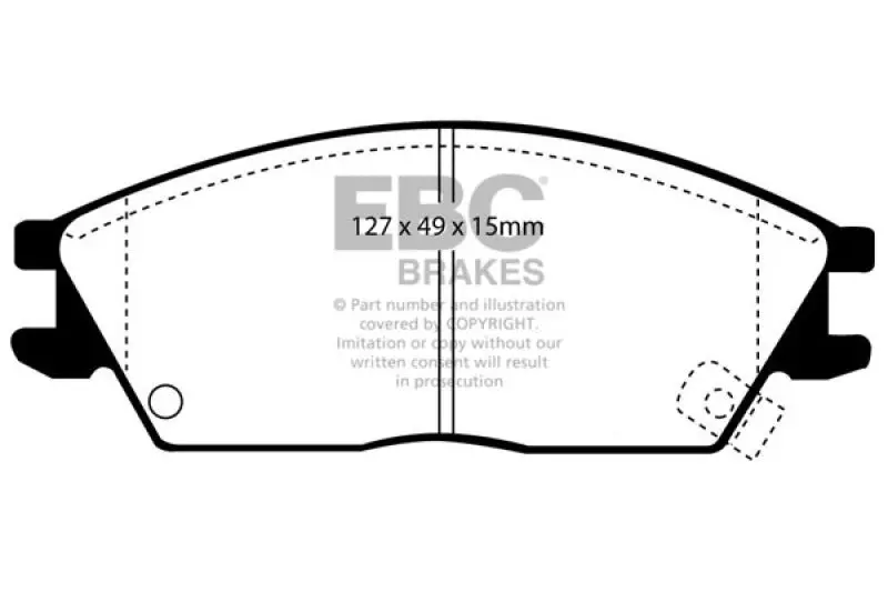 Ebc Greenstuff Front Brake Pads For 1995–1999 Hyundai Accent 1