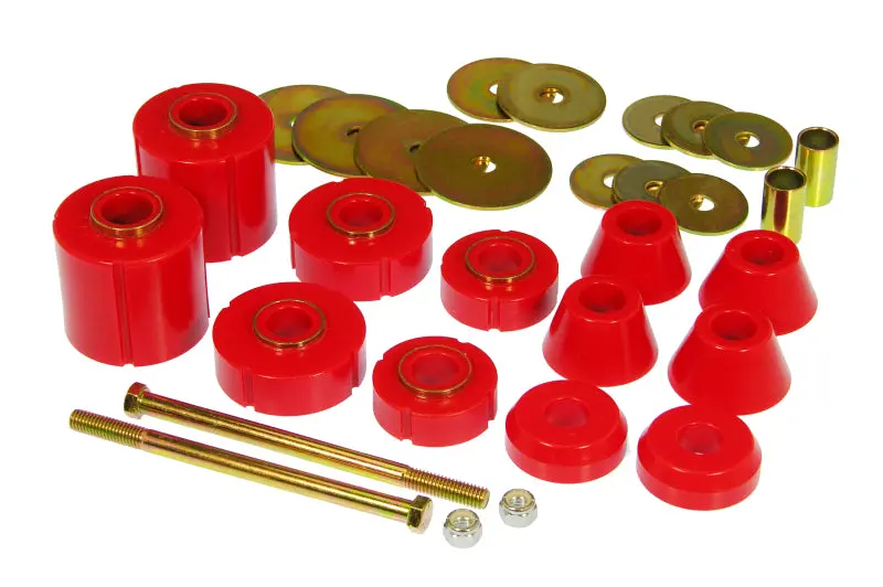 Prothane Red Polyurethane Body Mount Kit For 1967–1972 Gm Vehicles – 12-Piece Complete Set 1