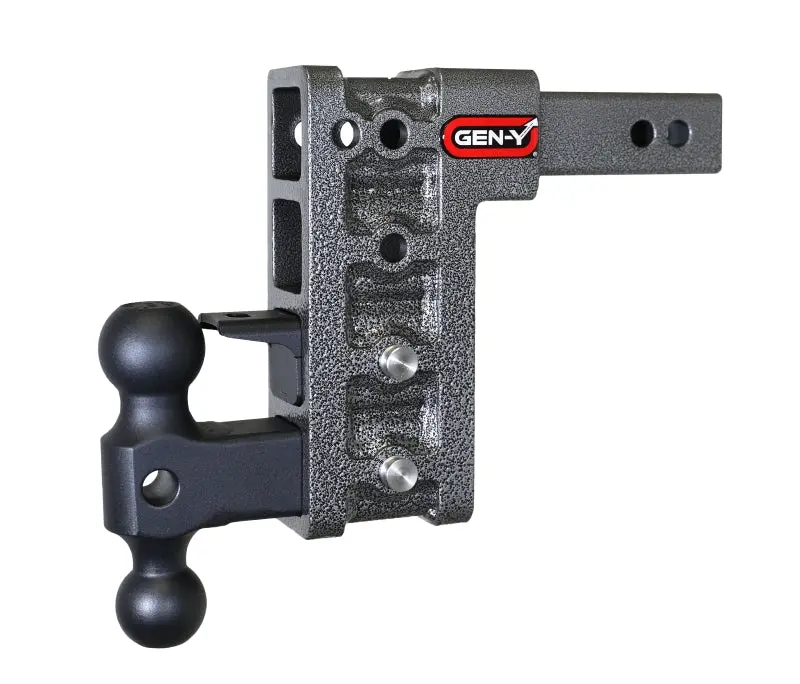 Gen-Y Mega Duty Dual-Ball And Pintle Combo Hitch – 2" Shank, 7.5" Drop, 10,000 Lb Gtw, 1,500 Lb Tw 1