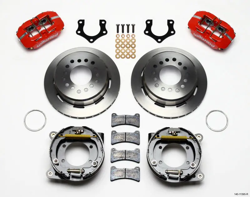 Wilwood Dynapro Low-Profile 11.00In P-Brake Kit - Red Mopar/Dana 2.36In Off W/Snap Ring Brng 1