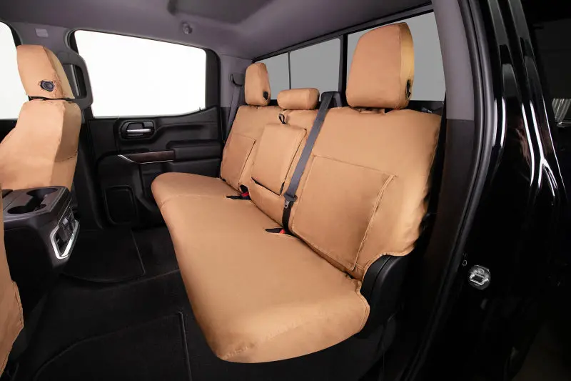 Covercraft 21-23 Chevrolet Tahoe Polycotton Seatsaver Custom Front Row Seat Covers - Tan 1