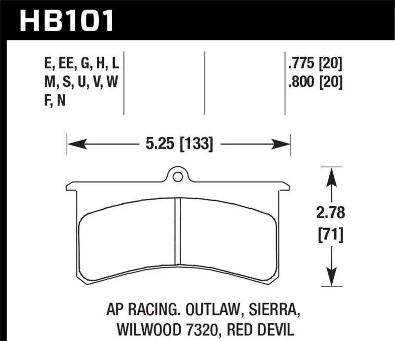 Hawk Ap Racing & Wilwood Dtc-70 Race Brake Pads – Compatible With Essex, Brakeman, Cnc, Coleman, Outlaw, And Wilwood Systems 1