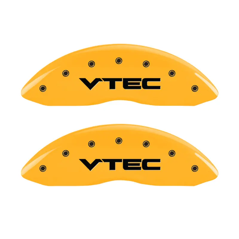 Mgp 4 Caliper Covers Engraved Front & Rear Vtech Yellow Finish Black Char 2008 Acura Tl 1
