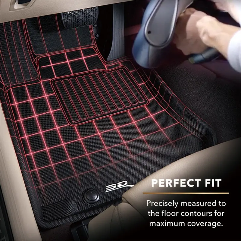 3D Maxpider 2019-2019 Porsche Cayenne Kagu 2Nd Row Floormats - Black 2