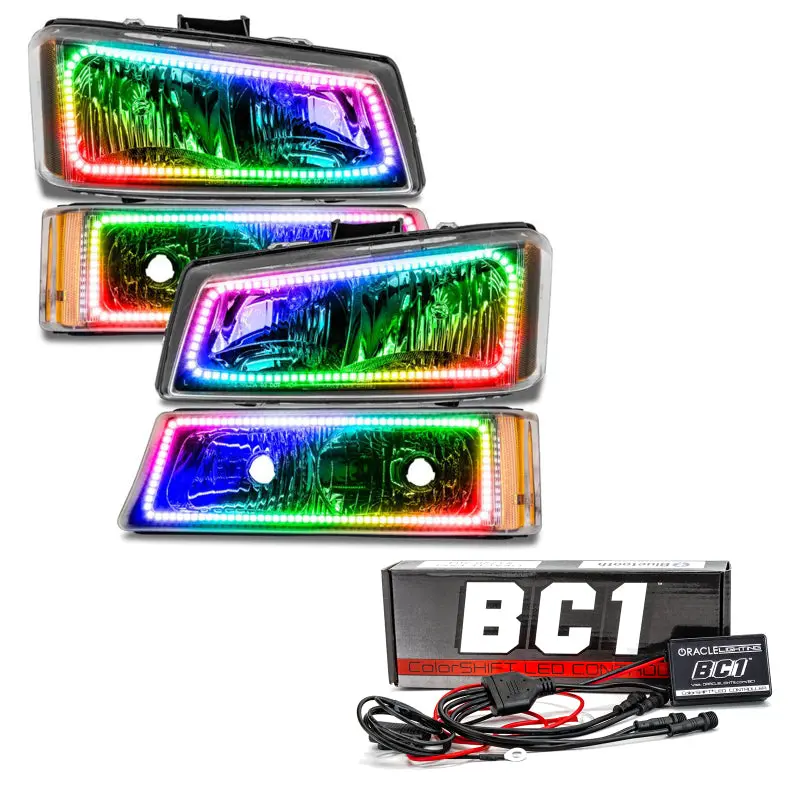 Oracle Lighting Colorshift Dual Halo Headlight Ring Kit – Bc1 Controller Included For 2003–2006 Chevrolet Silverado 1