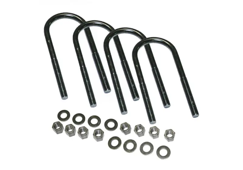 Superlift U-Bolt Kit – 4-Pack, 5/8" × 3-3/8" × 11", Round Style With Full Hardware Set 1