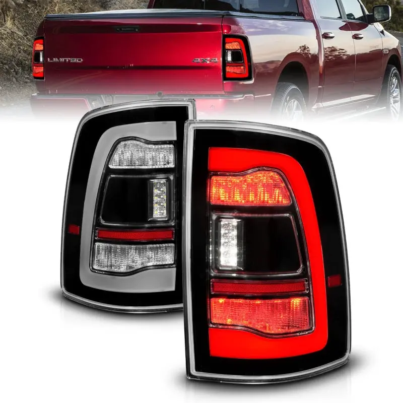Anzo Sequential Led Taillights For 2009–2018 Dodge Ram 1500 — Gloss Black Finish 1