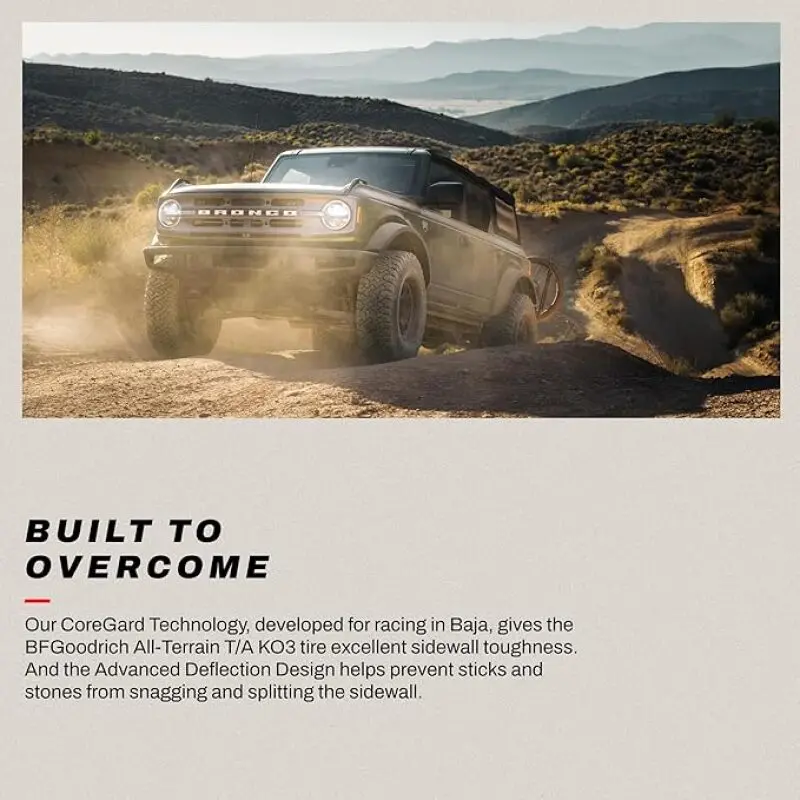 Bfgoodrich All-Terrain T/A Ko3 Lt255/60R20/D Tire – Load Range D, 115/112S Speed Rating 1