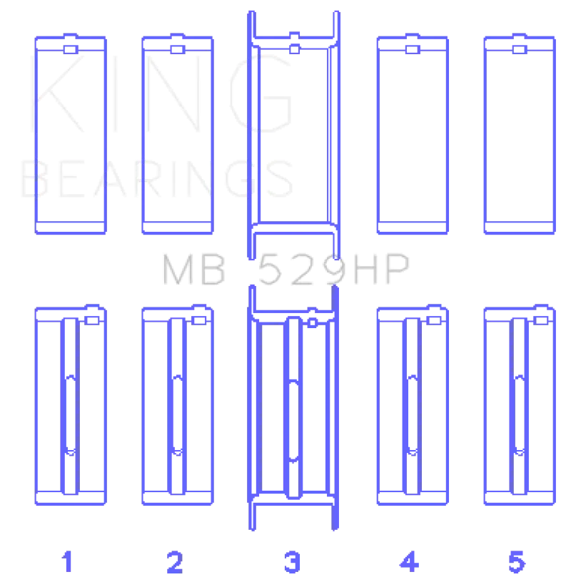 King Main Bearing Set For Ford 302 / 5.0L Windsor Engines – Stdx Size 1