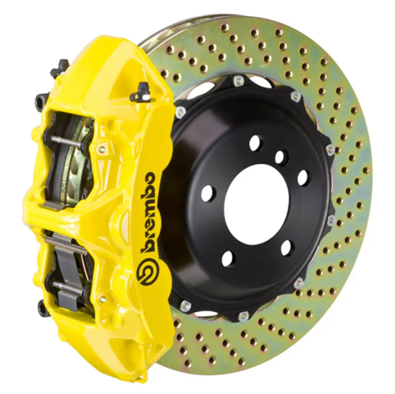 Brembo Gt Big Brake Kit For 2005–2013 Corvette – Front, 6-Piston Calipers, 380X32Mm Drilled Two-Piece Rotors, Yellow Finish 1