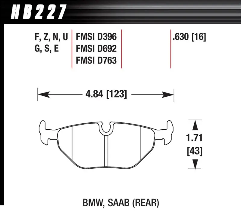 Hawk Dtc-60 Race Rear Brake Pads – Designed For 1992–1995 Bmw 325Is 1