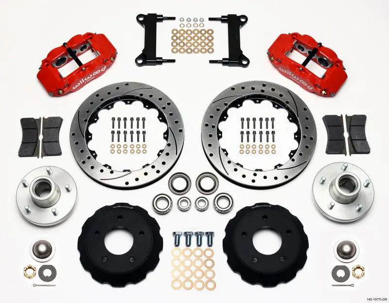 Wilwood Narrow Superlite 6R Front Hub Kit – 13.06" Drill, Red Finish, For Chevy C-10 (1960–1987) W/ Cpp Drop Spindle 1