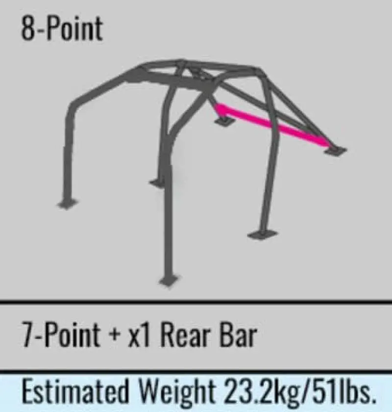 Cusco D1 Chromoly 8-Point Roll Cage For Nissan 240Sx S13 (No Sunroof) — 4-Seat Configuration 1