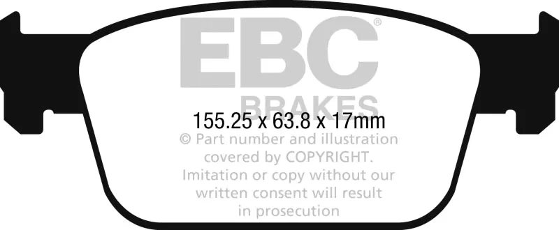 Ebc 17+ Audi A4 2.0L Turbo (B9) Ultimax Front Brake Pads 2