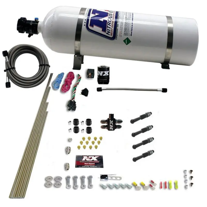 Nitrous Express Dry Direct Port Nitrous System – Four-Cylinder Setup With 15-Lb Bottle 1