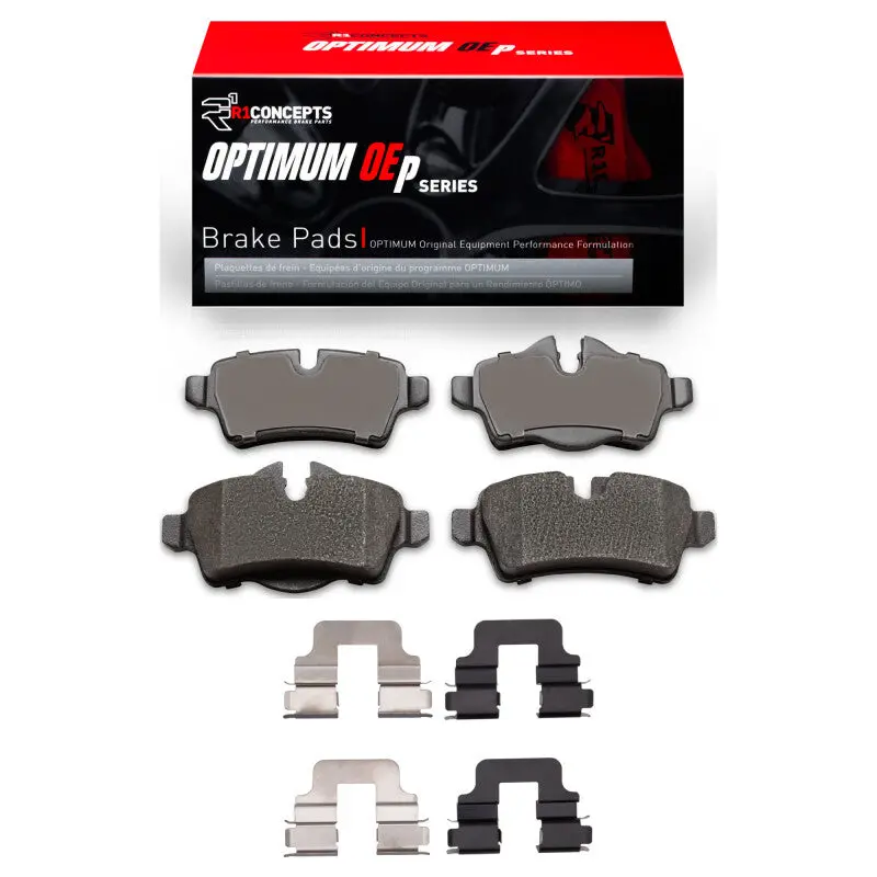 R1 Optimum Oe Rear Brake Pad & Hardware Kit – For 2007–2015 Mini Cooper (Excluding Clubman) 1