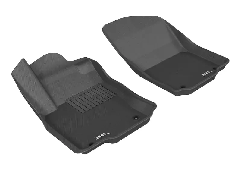 3D Maxpider Custom-Fit First-Row Floor Mats For 2012–2018 Mercedes-Benz Gle, Gls, And Ml-Class – Black Kagu Series 1