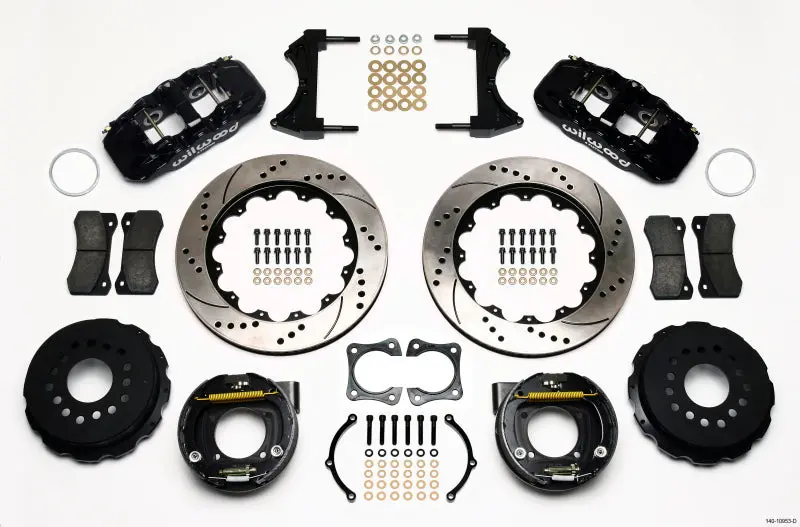 Wilwood Aero4 Rear Parking Brake Kit – 14-Inch Drilled Rotor, Compatible With 1958–1964 Oldsmobile And Pontiac Models 1