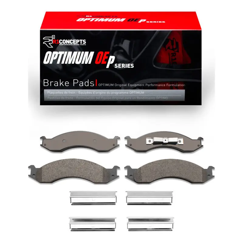 R1 Front Brake Pad & Hardware Kit For 1992–1994 Ford E-350 Econoline – Oe-Spec Optimum Performance 1