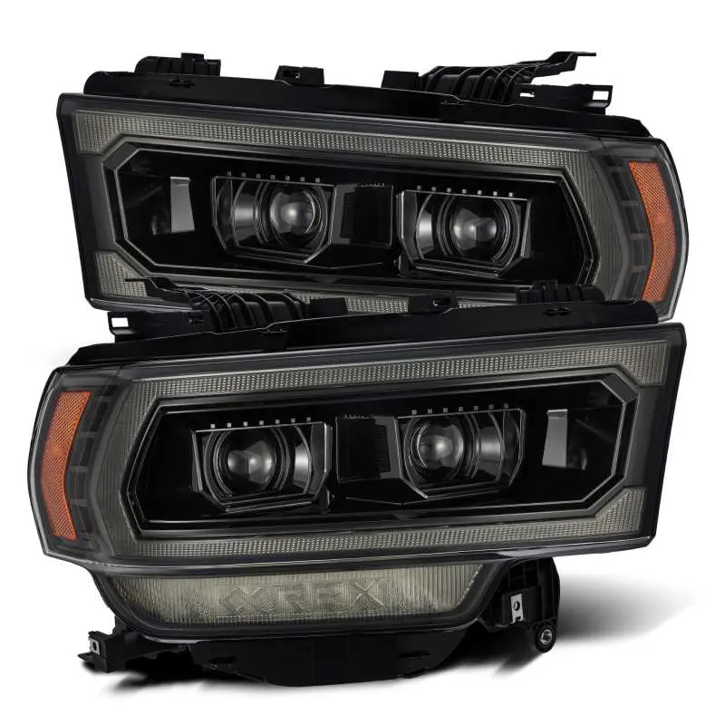 Alpharex Luxx Led Projector Headlights For 2019–2021 Ram 2500 – Plank Design, Black Housing, Adaptive Lighting & Sequential Turn Signals 1