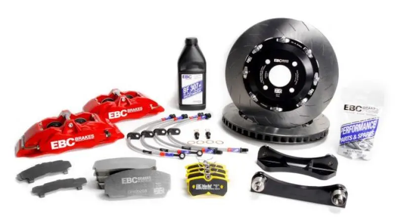 Ebc Racing Big Brake Kit – Red Apollo-4 Calipers & 355Mm Rotors For 1992–2000 Bmw E36 M3 Front Axle 2