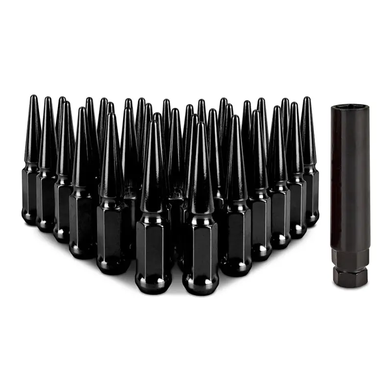Mishimoto Black Anodized Steel Spiked Lug Nut Set – M14×1.5, 32-Piece 1