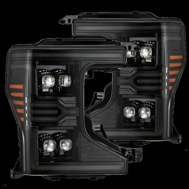 Alpharex Nova-Series Led Projector Headlights – Black Housing With Adaptive Cornering Light & Sequential Drl For 2020–2022 Ford F-250/F-350/F-450 Super Duty 1