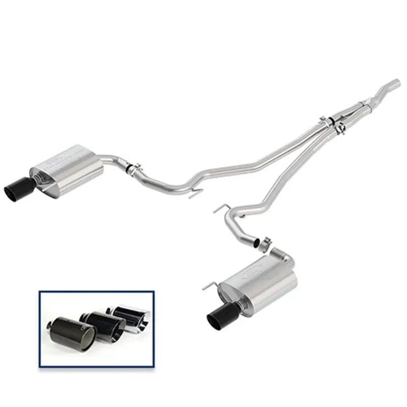 Ford Racing Cat-Back Exhaust System For 2018+ Mustang 2.3L Ecoboost – Extreme Tuning Style With Black Chrome Tips 1