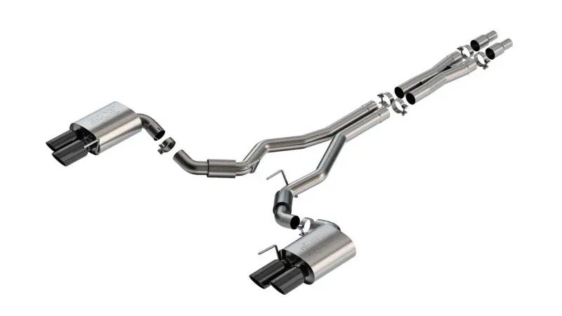 Borla Atak Cat-Back Exhaust System For 2024 Ford Mustang Gt (5.0L V8) – 3" Diameter, Non-Active, Black Chrome Quad Tips 1